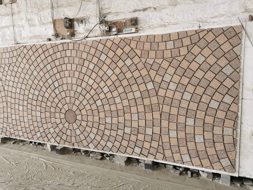 Mix Color Granite Cobbles with Mat