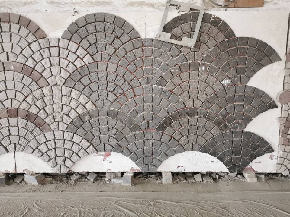 Lava Stone Paving Fan Shape
